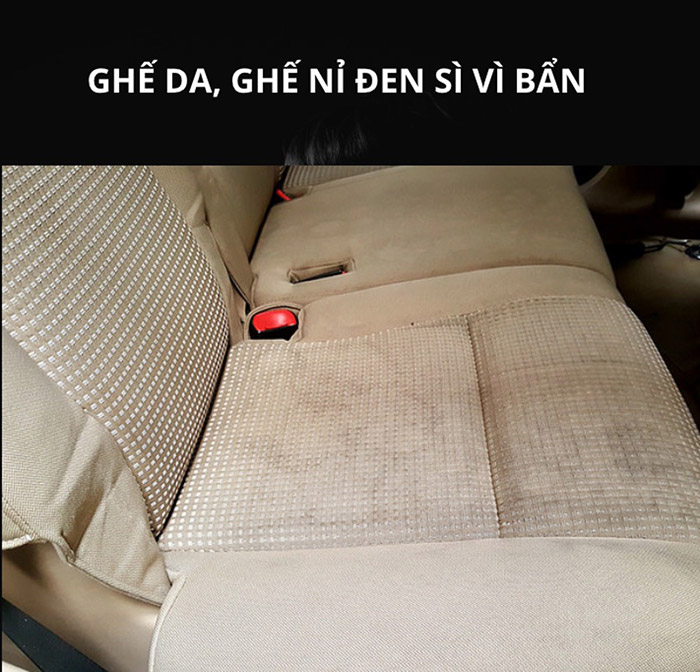 Ghế da, ghế nỉ đen sì vì bẩn